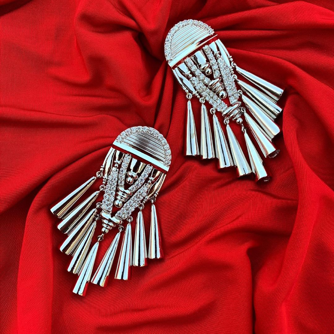 Shikara earrings in silver freeshipping - Ridhi Asrani
