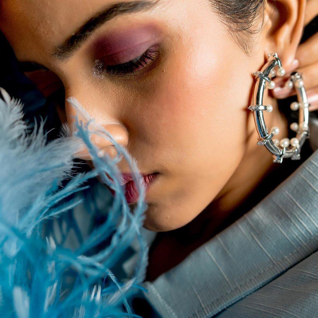 Amalaka hoops in silver freeshipping - Ridhi Asrani